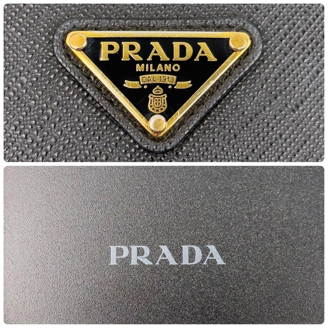 未使用級 プラダ iPhone13 ケース カバー サフィアーノ 三角ロゴ 黒