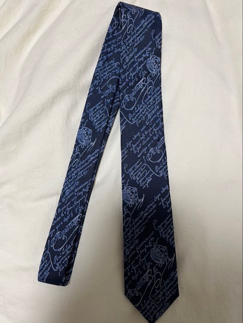 ベルルッティ カリグラフィ ネイビータイ　定価4万