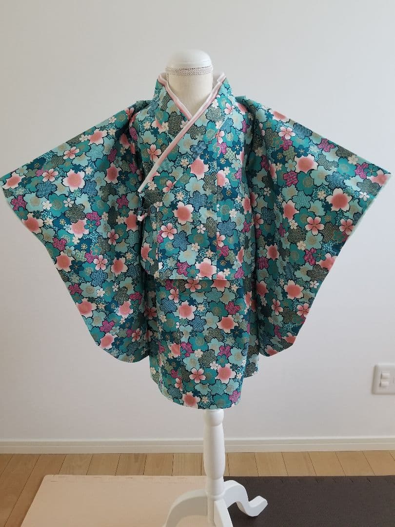 被布エプロン　さくらブルー