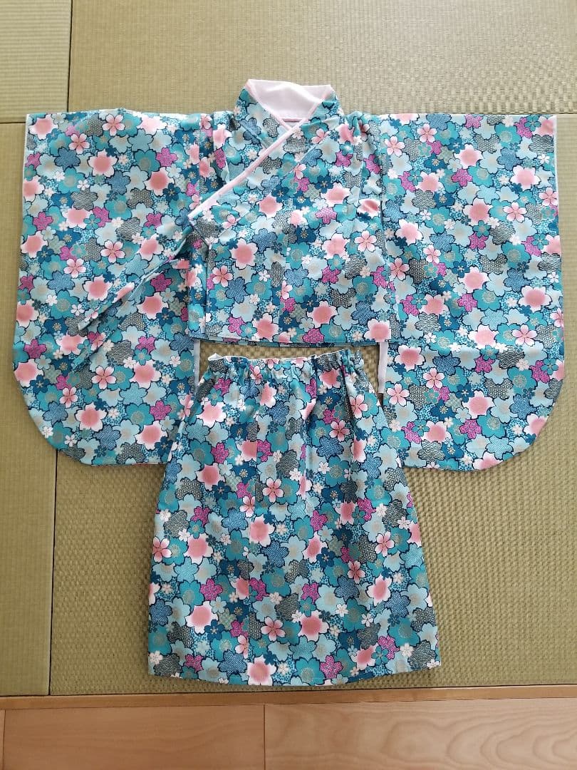 被布エプロン　さくらブルー