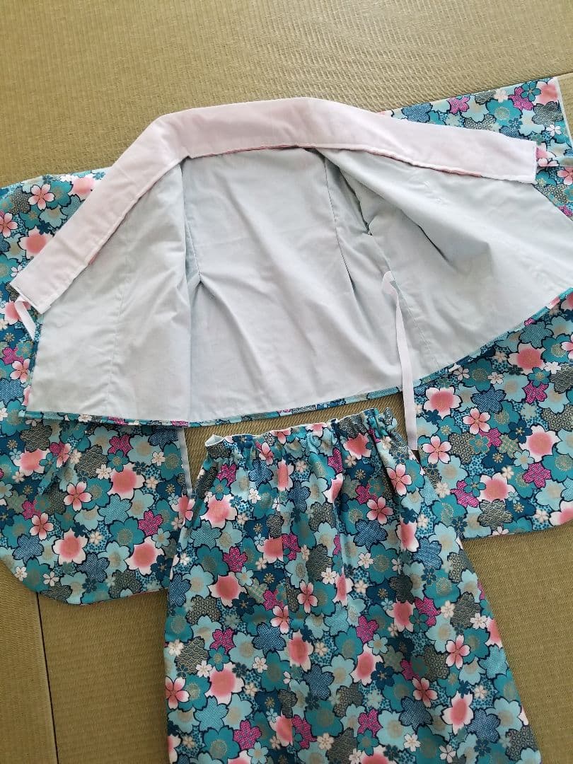 被布エプロン　さくらブルー