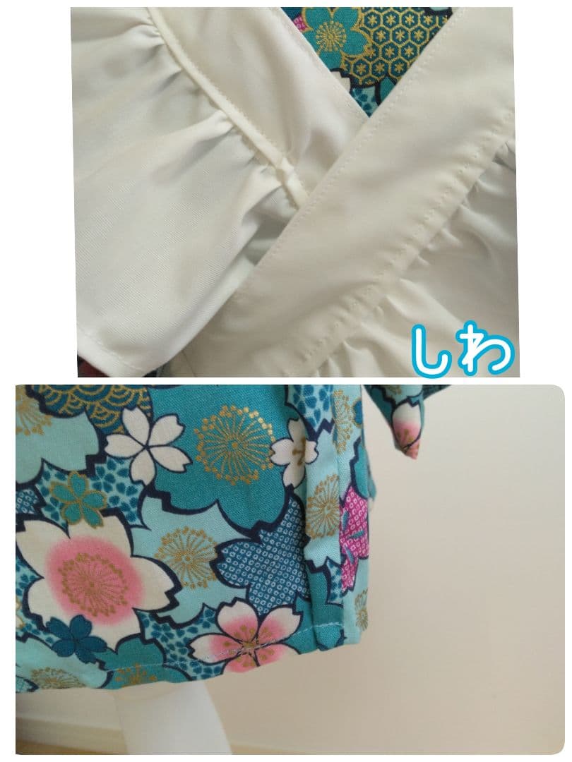 被布エプロン　さくらブルー