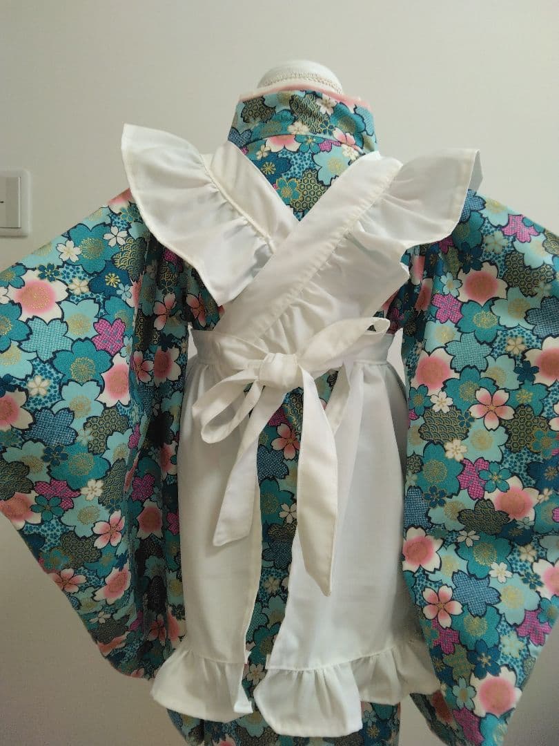 被布エプロン　さくらブルー