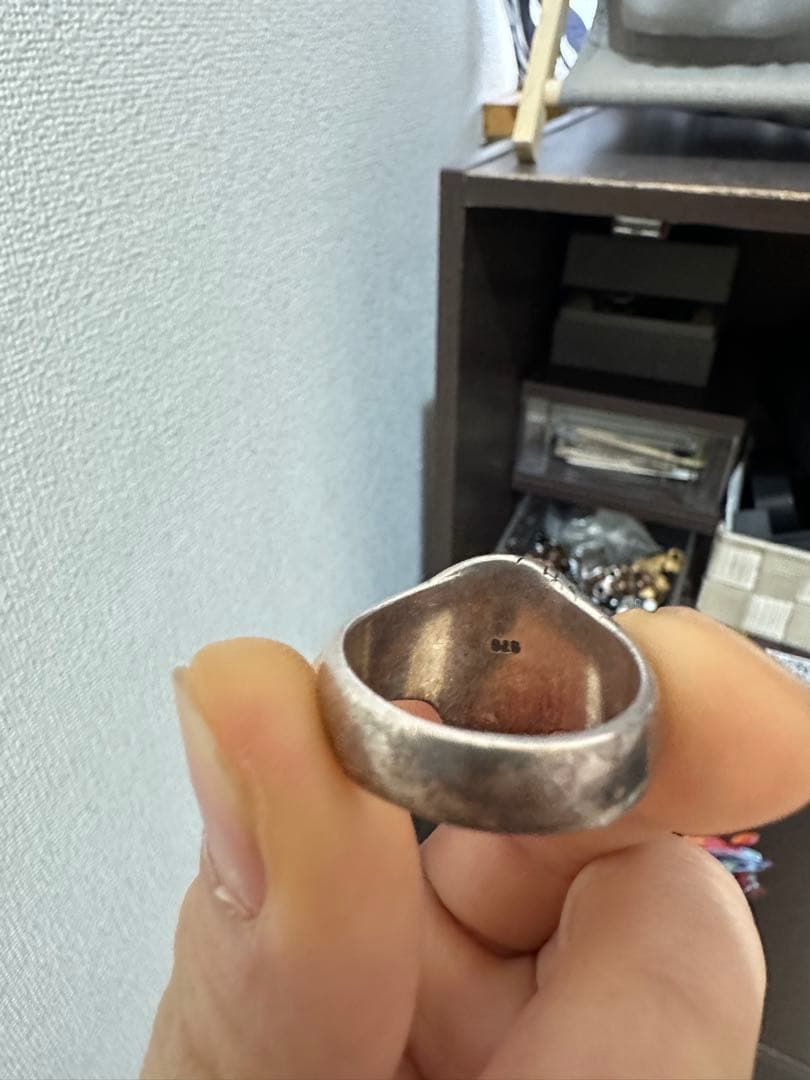 (925) スカルリングとウォレットチェーンセット