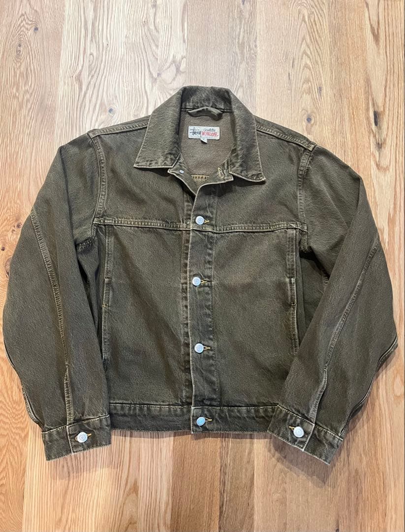 Stussy トラッカーデニムジャケット Sサイズ　ブラウン
