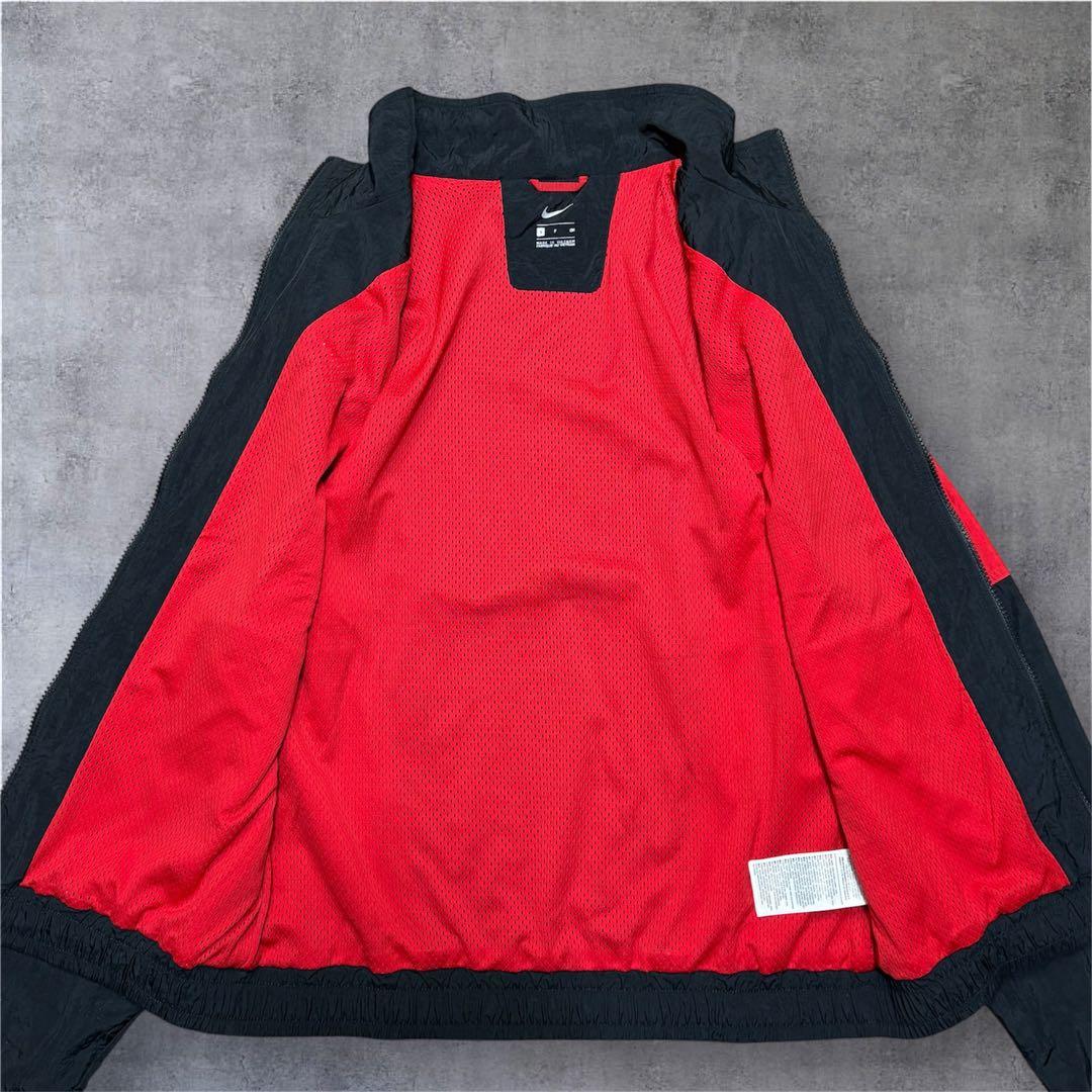 海外限定 NIKE ナイキ ナイロン セットアップ 黒 赤 S