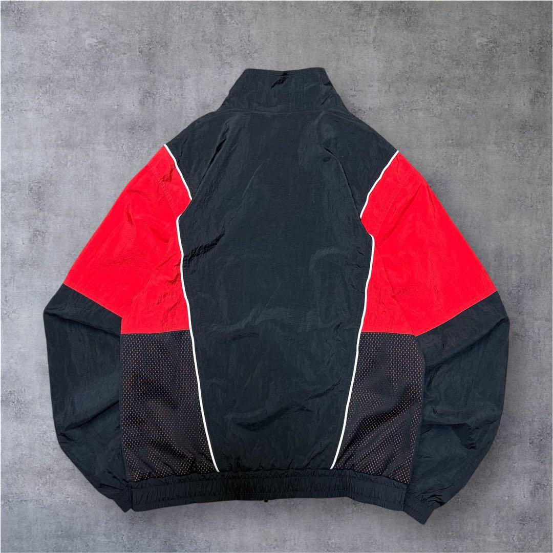 海外限定 NIKE ナイキ ナイロン セットアップ 黒 赤 S