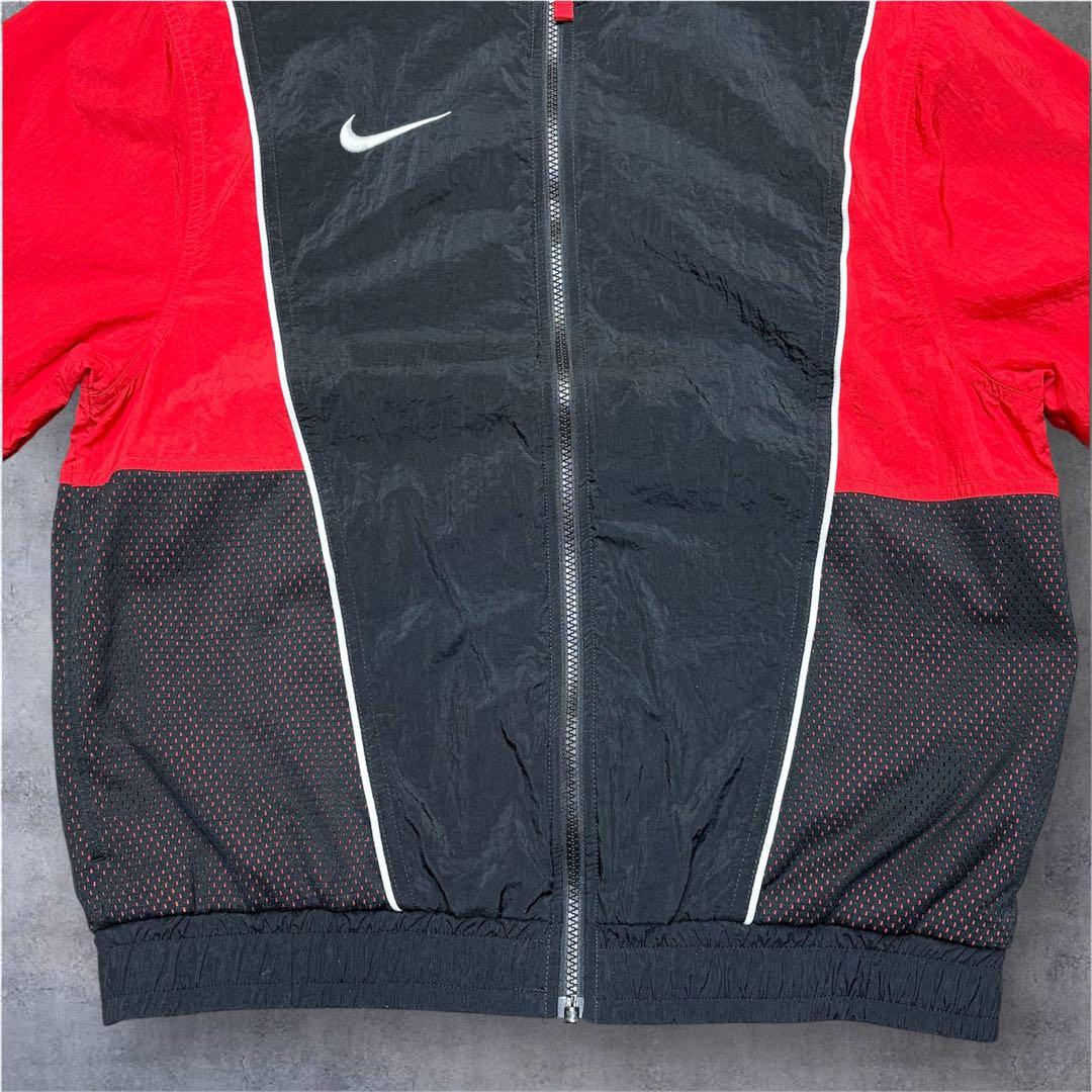 海外限定 NIKE ナイキ ナイロン セットアップ 黒 赤 S