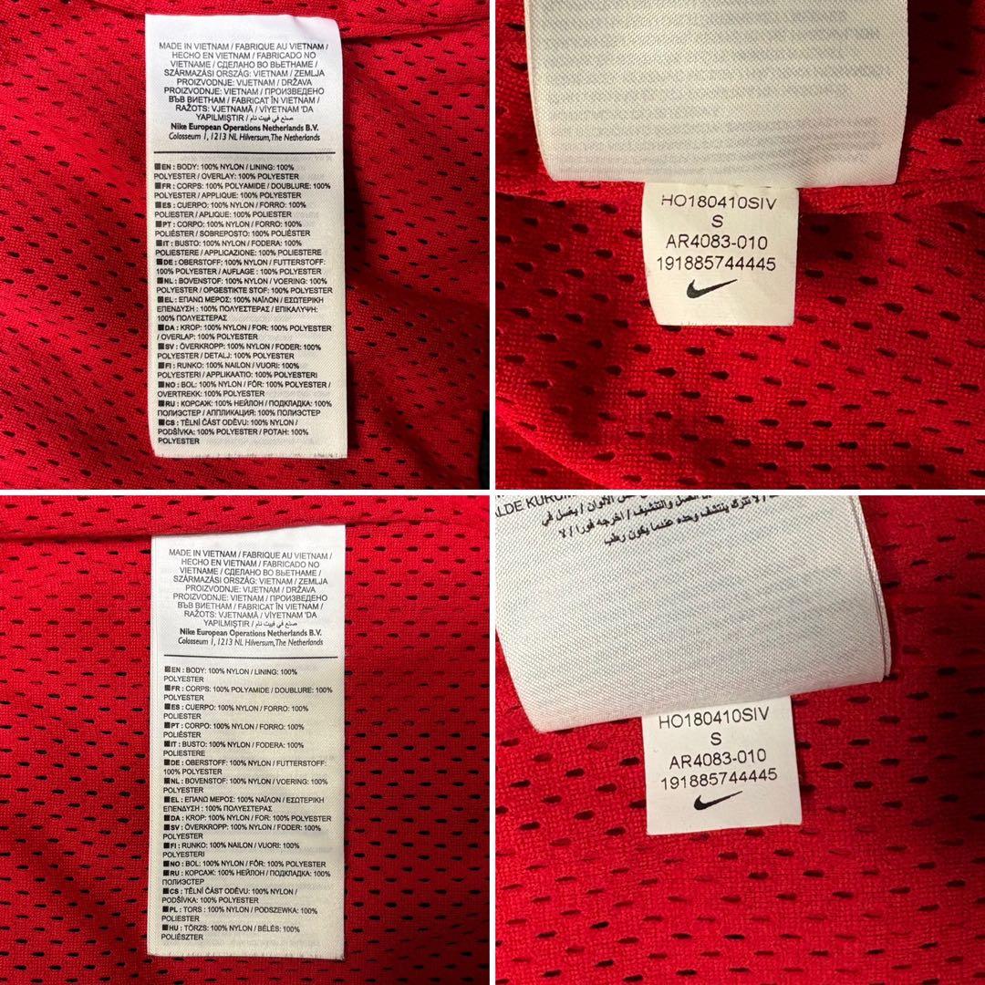海外限定 NIKE ナイキ ナイロン セットアップ 黒 赤 S