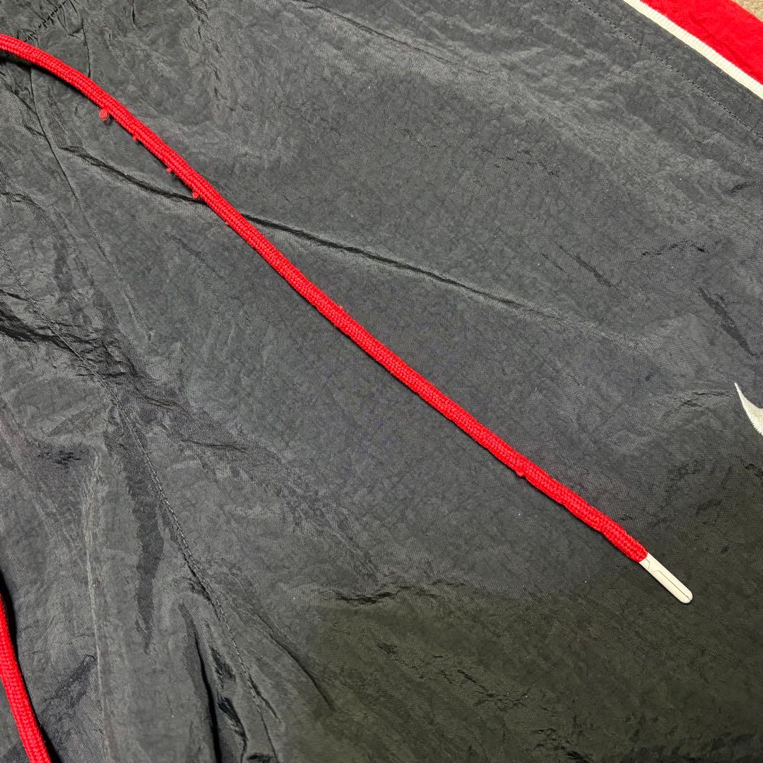 海外限定 NIKE ナイキ ナイロン セットアップ 黒 赤 S