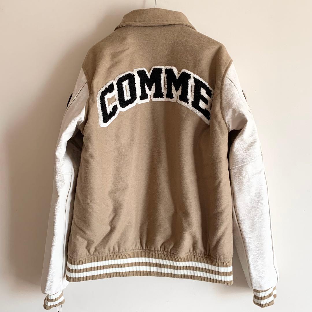 COMME des FUCKDOWN スタジャン ブルゾン ベージュ/ホワイト