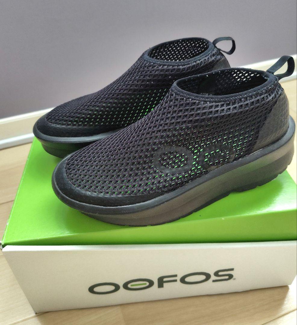 ウーフォス　OOFOS　 W7/EU38　ブラック　メッシュ　スニーカー