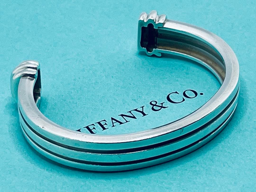 h555 希少　ヴィンテージ　ティファニー　1995 グルーブド　バングル925