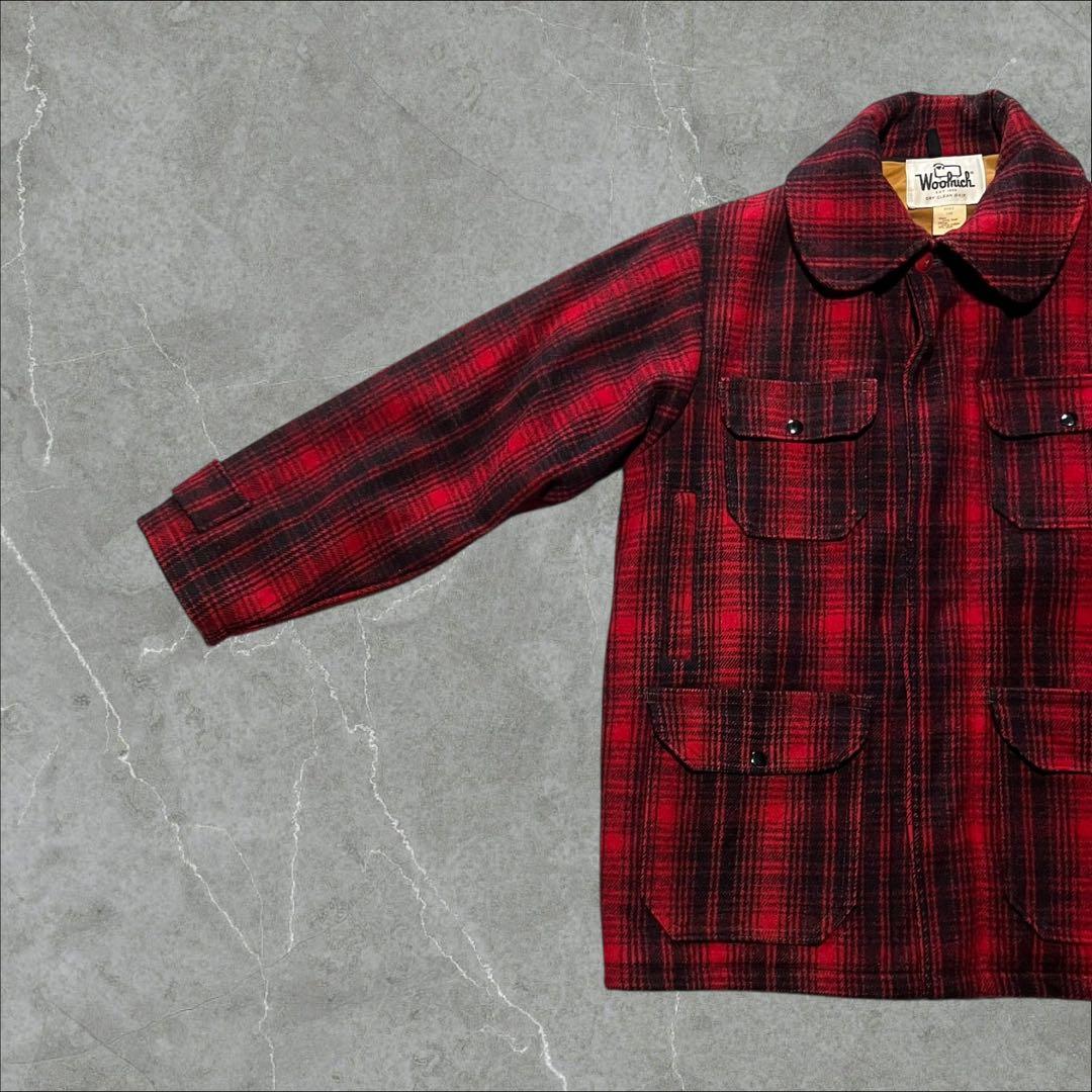 光 Woolrich バッファローチェックLウールハンティングジャケット