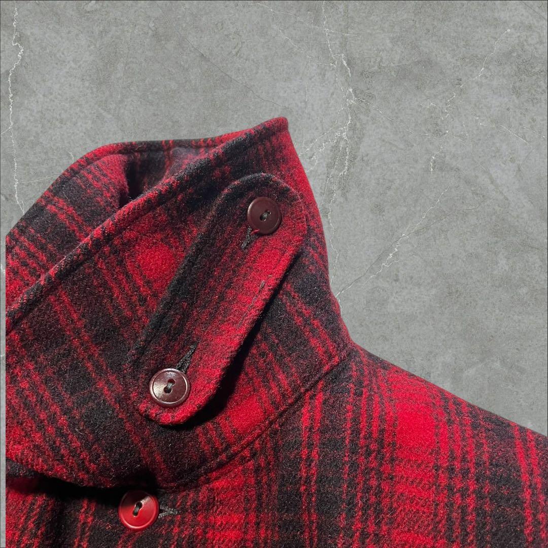 光 Woolrich バッファローチェックLウールハンティングジャケット
