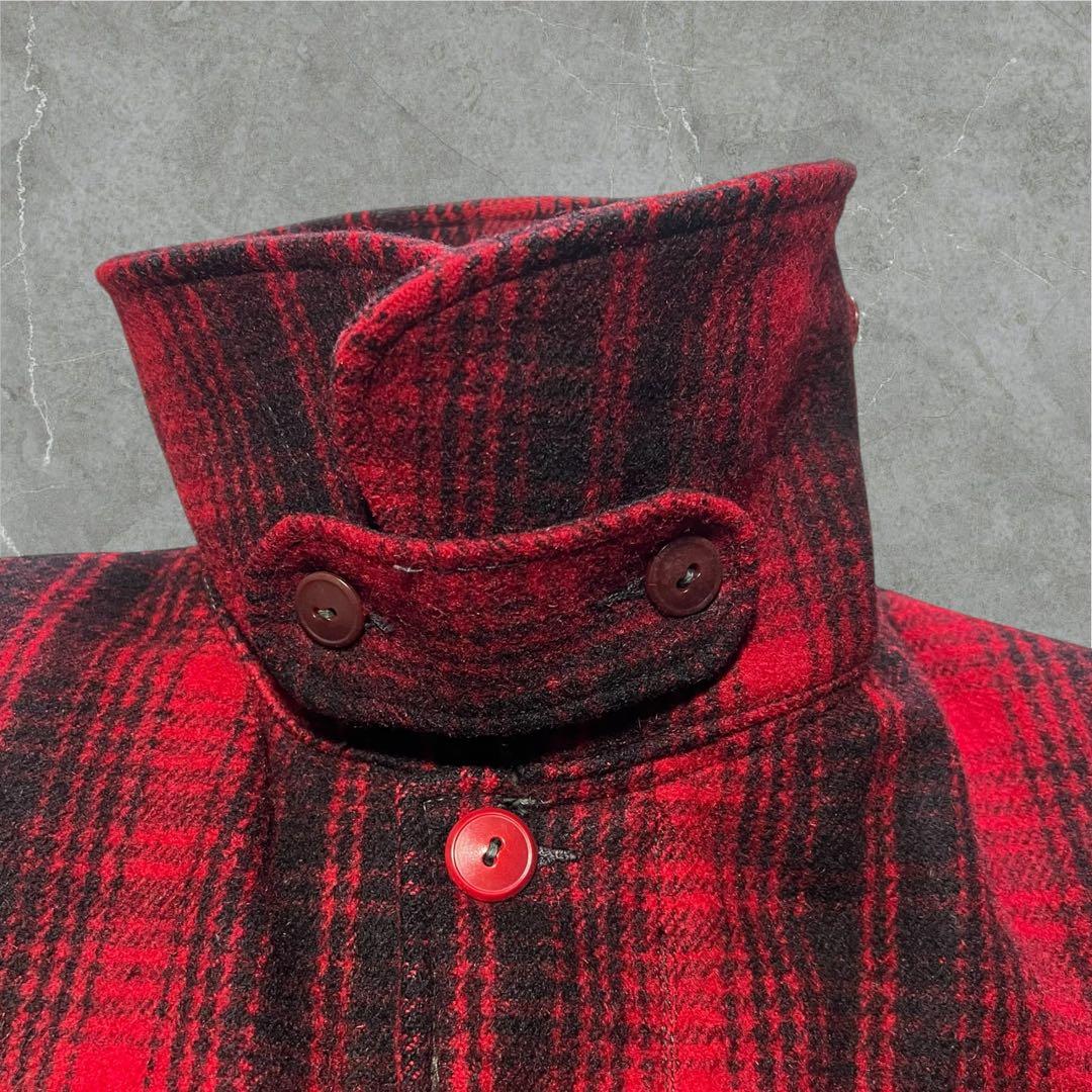 光 Woolrich バッファローチェックLウールハンティングジャケット