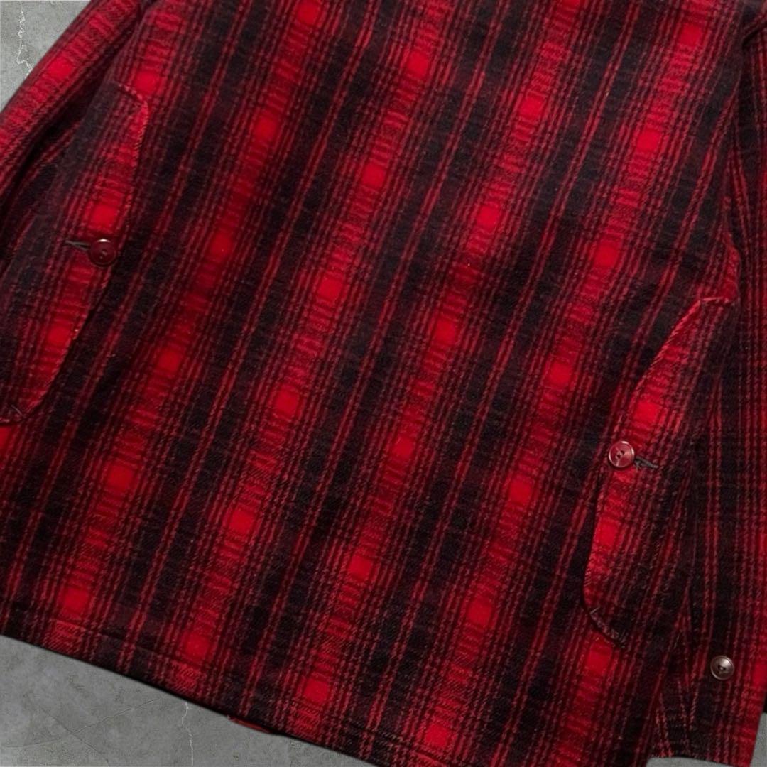 光 Woolrich バッファローチェックLウールハンティングジャケット