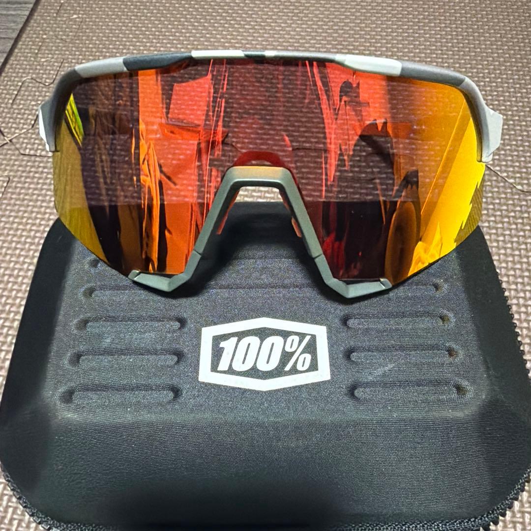 100% スポーツサングラス オレンジレンズ ケース付き