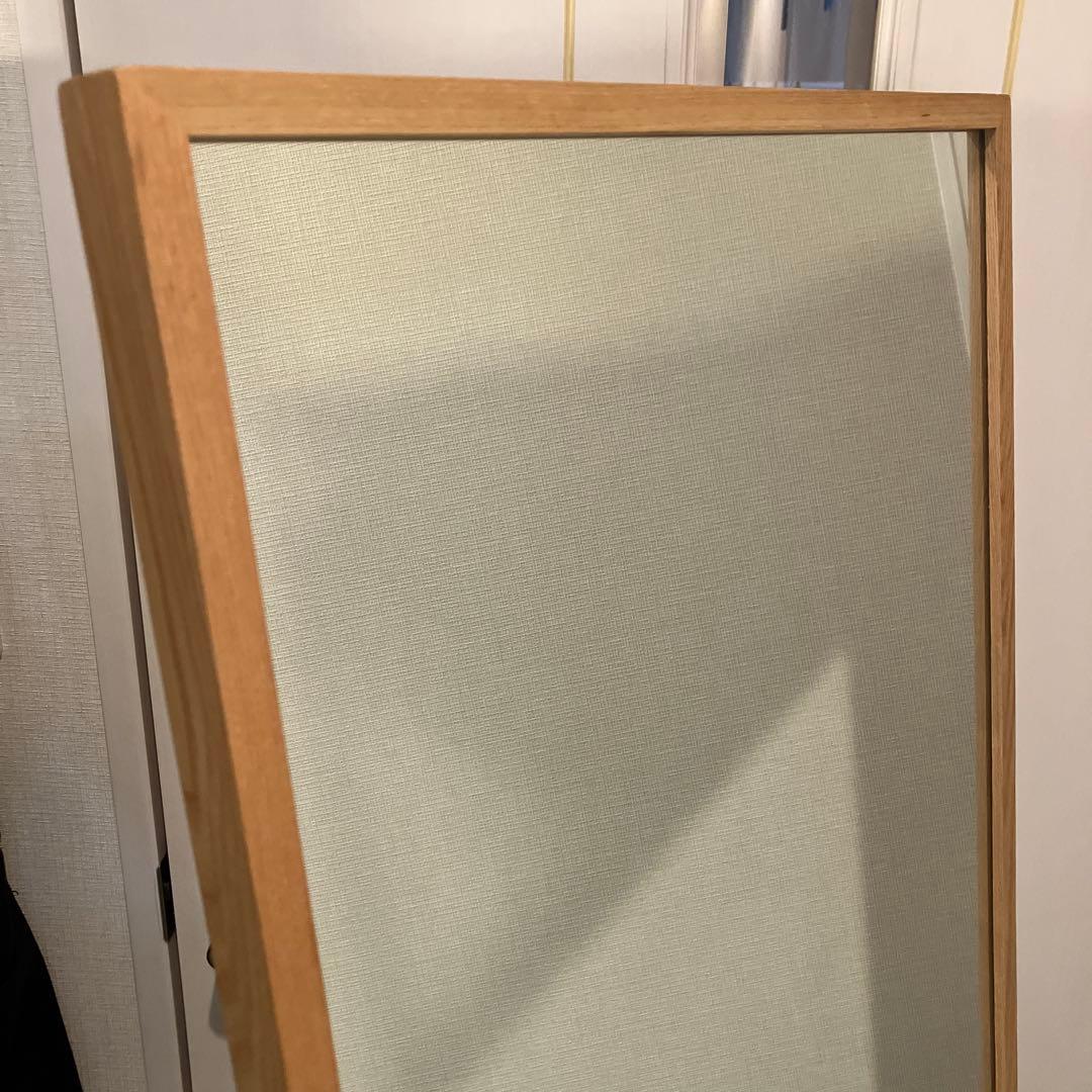 無印良品　天然木（タモ材）スタンドミラー【大阪市引取り値引き可能】