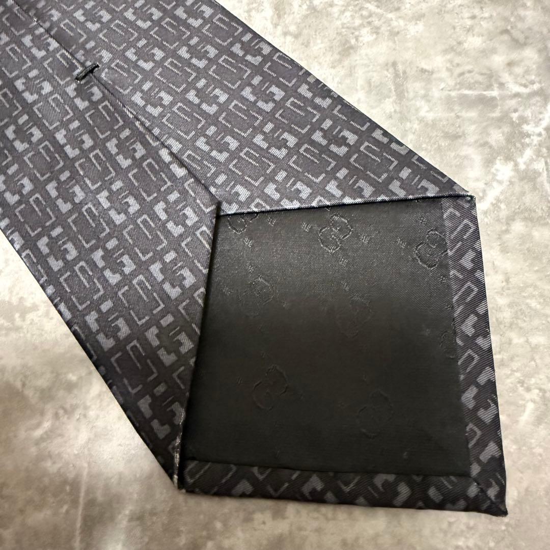 【✨極美品✨】GUCCI グッチ ネクタイ ブラック G柄 ハイブランド 光沢