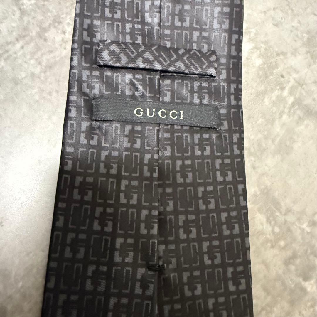 【✨極美品✨】GUCCI グッチ ネクタイ ブラック G柄 ハイブランド 光沢