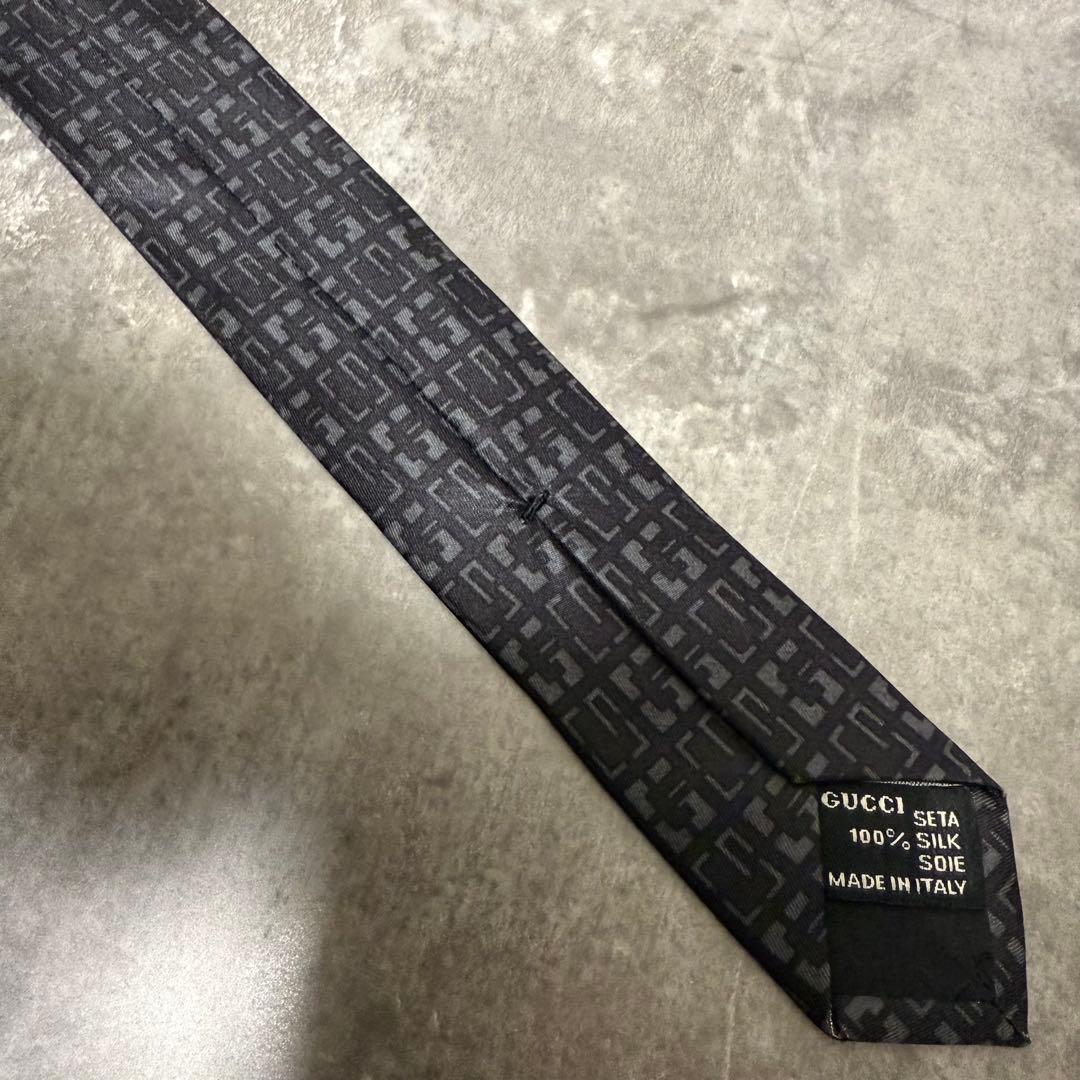 【✨極美品✨】GUCCI グッチ ネクタイ ブラック G柄 ハイブランド 光沢