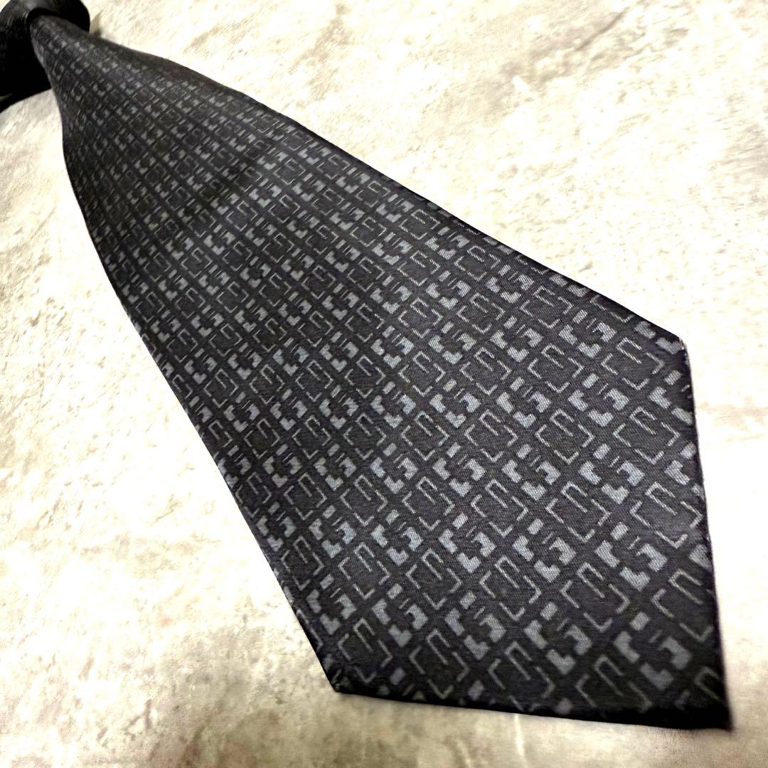 【✨極美品✨】GUCCI グッチ ネクタイ ブラック G柄 ハイブランド 光沢