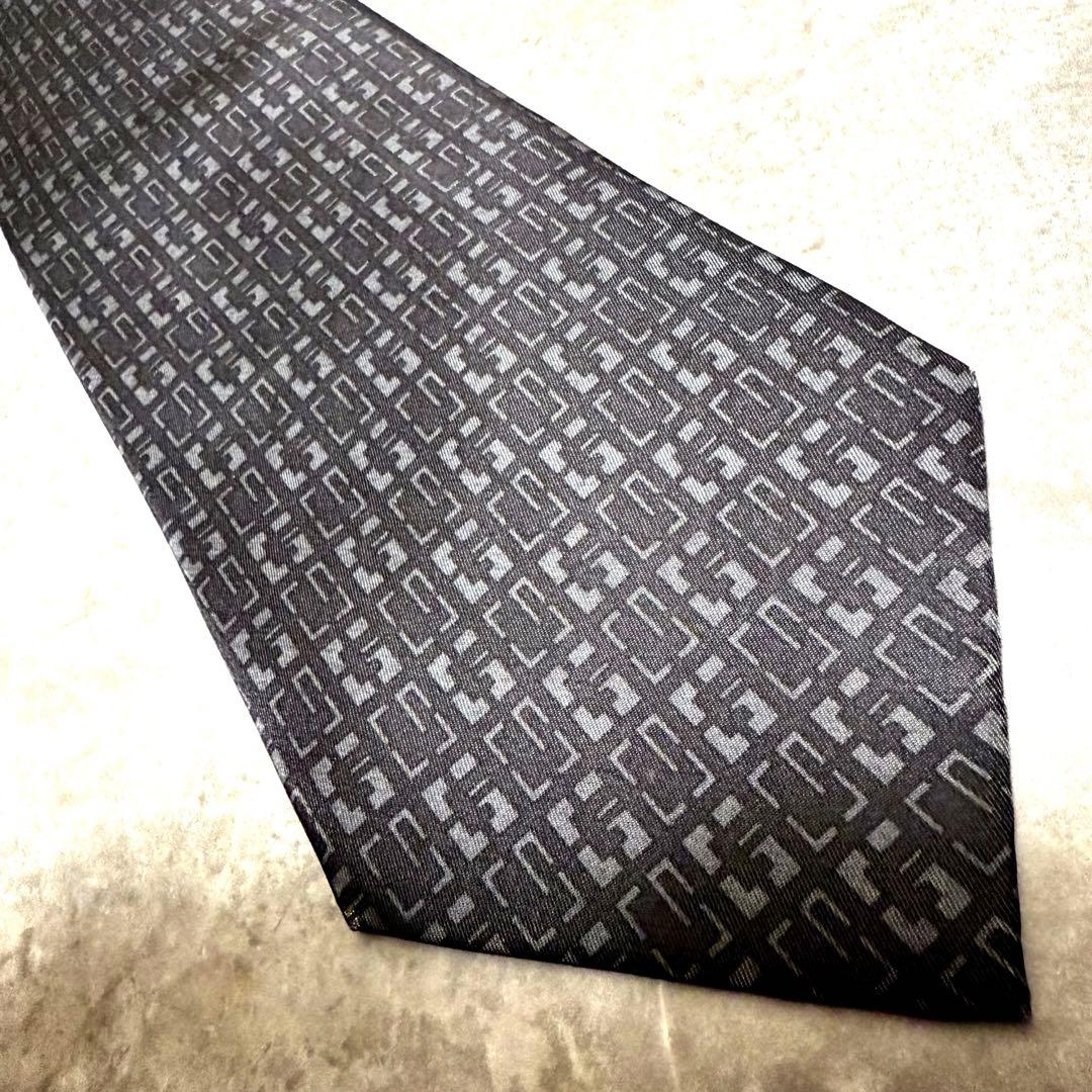 【✨極美品✨】GUCCI グッチ ネクタイ ブラック G柄 ハイブランド 光沢
