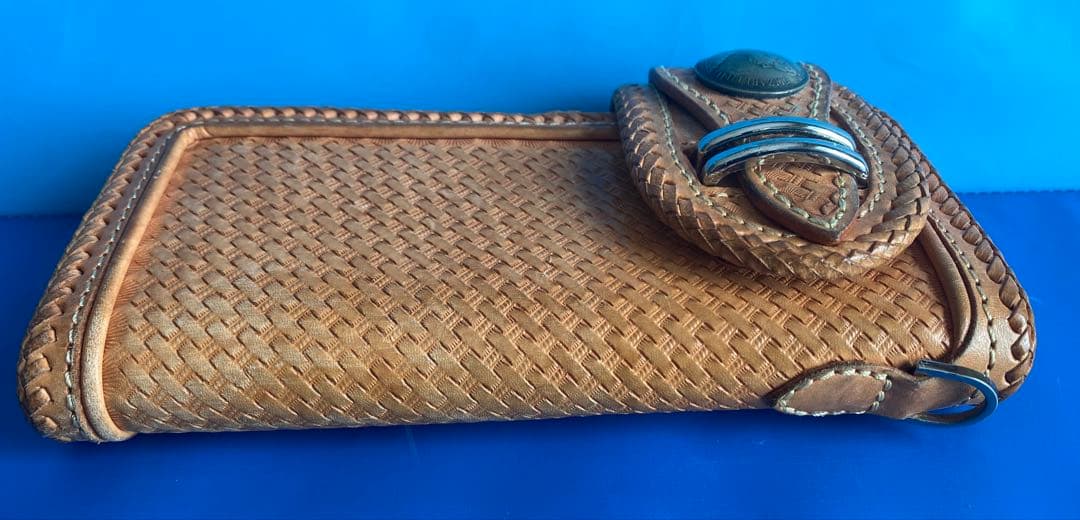 MAMAKIN'レザーウォレット(ヌメ革) ホルダー&ストラップ付き(2本付き)