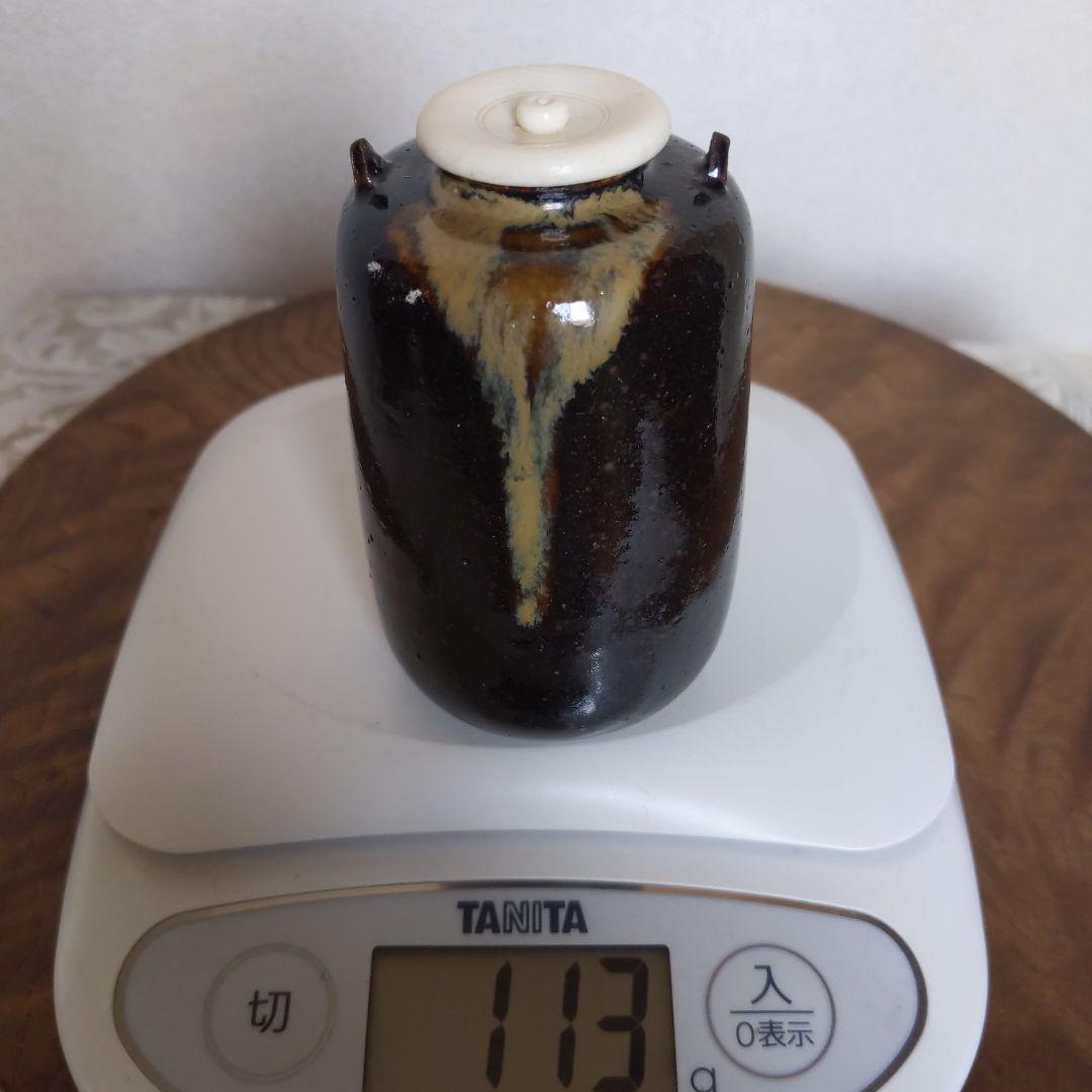 茶道具　【diana】　膳所焼　生野写　茶入　陽炎園　仕履付　表千家