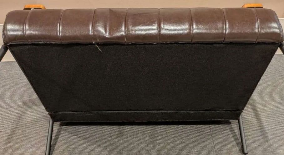 ニトリ　ブラウン合成皮革2人掛けソファ