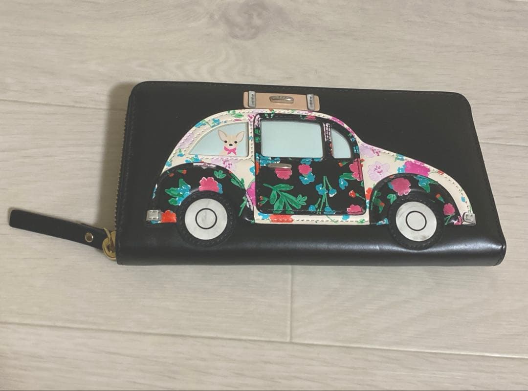 美品　Kate spade 長財布　ブラック　犬　チワワ　犬　可愛い