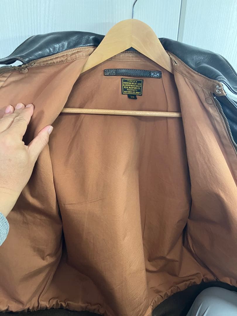 旧THE REAL McCOY'S TYPE A-2 レザージャケット 38