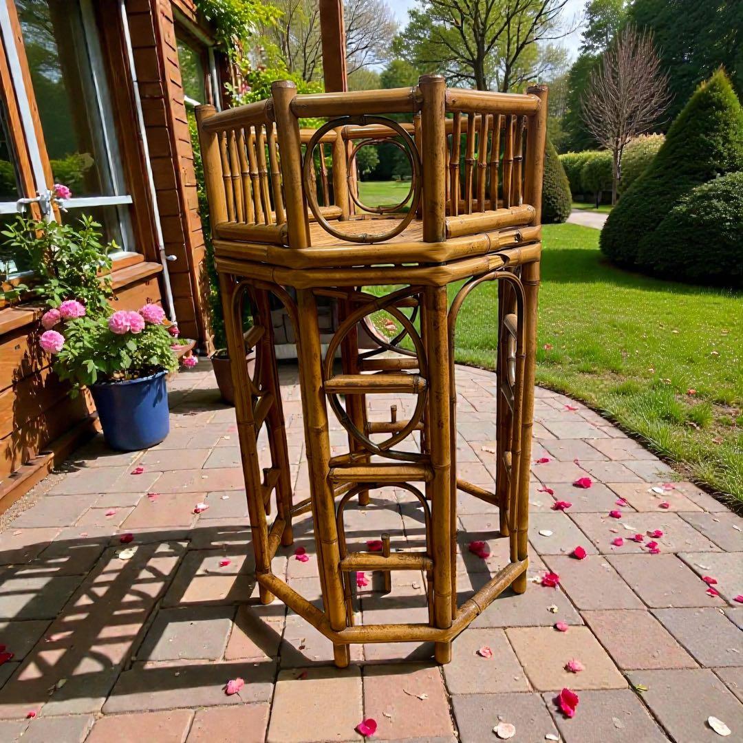 ブライトン パビリオン スタイル ランプサイドテーブル バンブー家具 英国製