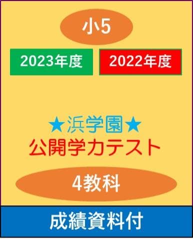【最新　2022-23年度】2年分　浜学園　小5　公開学力テスト　4教科