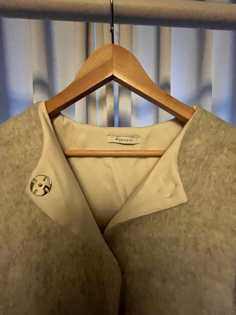 #newans✴︎ロングファーコクーンベスト　アイボリー