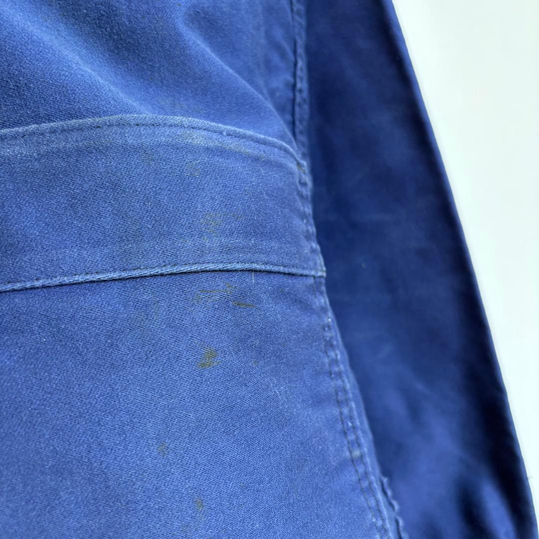 60s フレンチ モールスキンジャケット カバーオール ワークジャケット ブルー