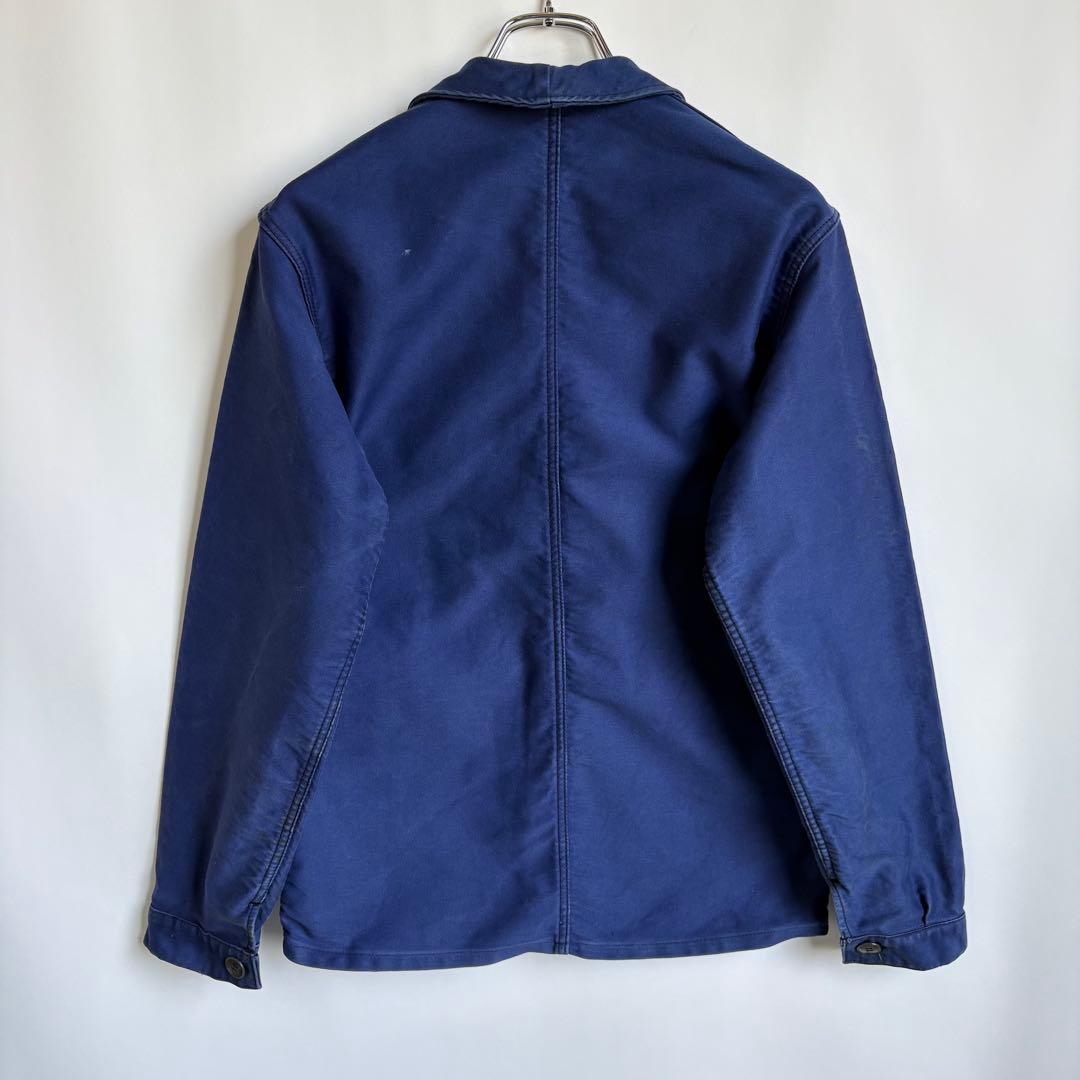 60s フレンチ モールスキンジャケット カバーオール ワークジャケット ブルー