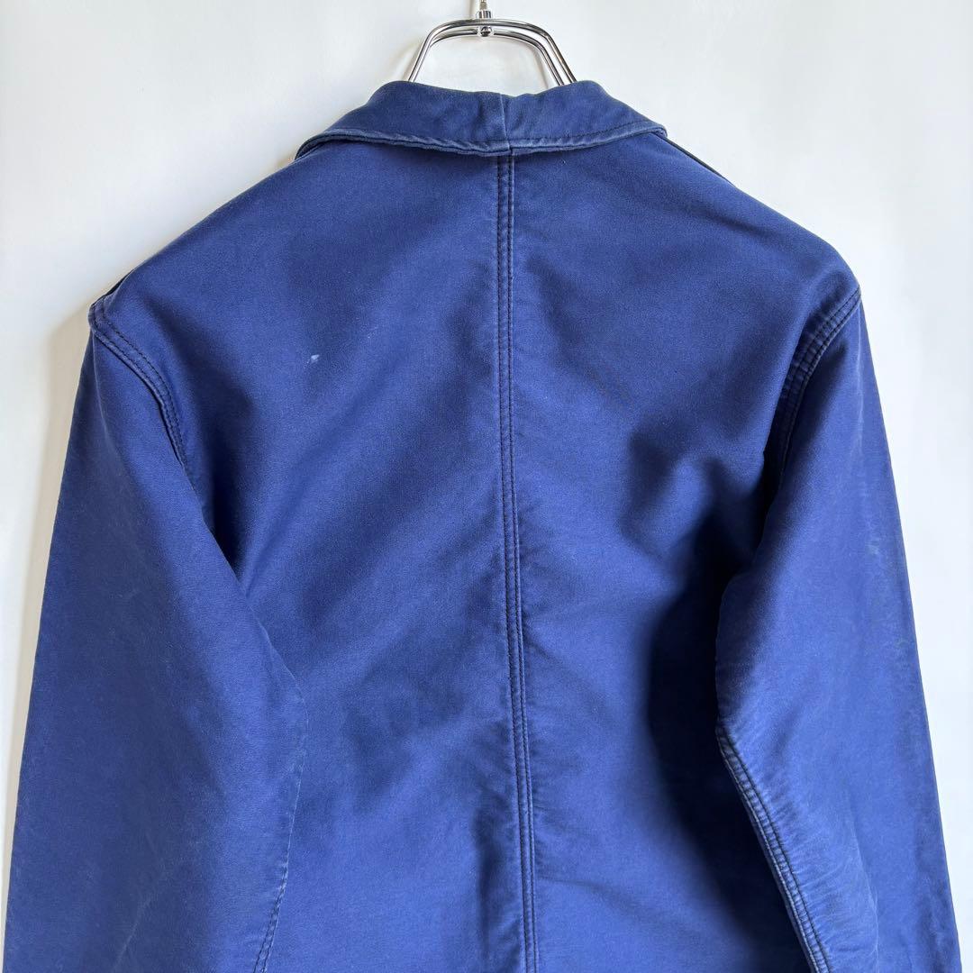 60s フレンチ モールスキンジャケット カバーオール ワークジャケット ブルー