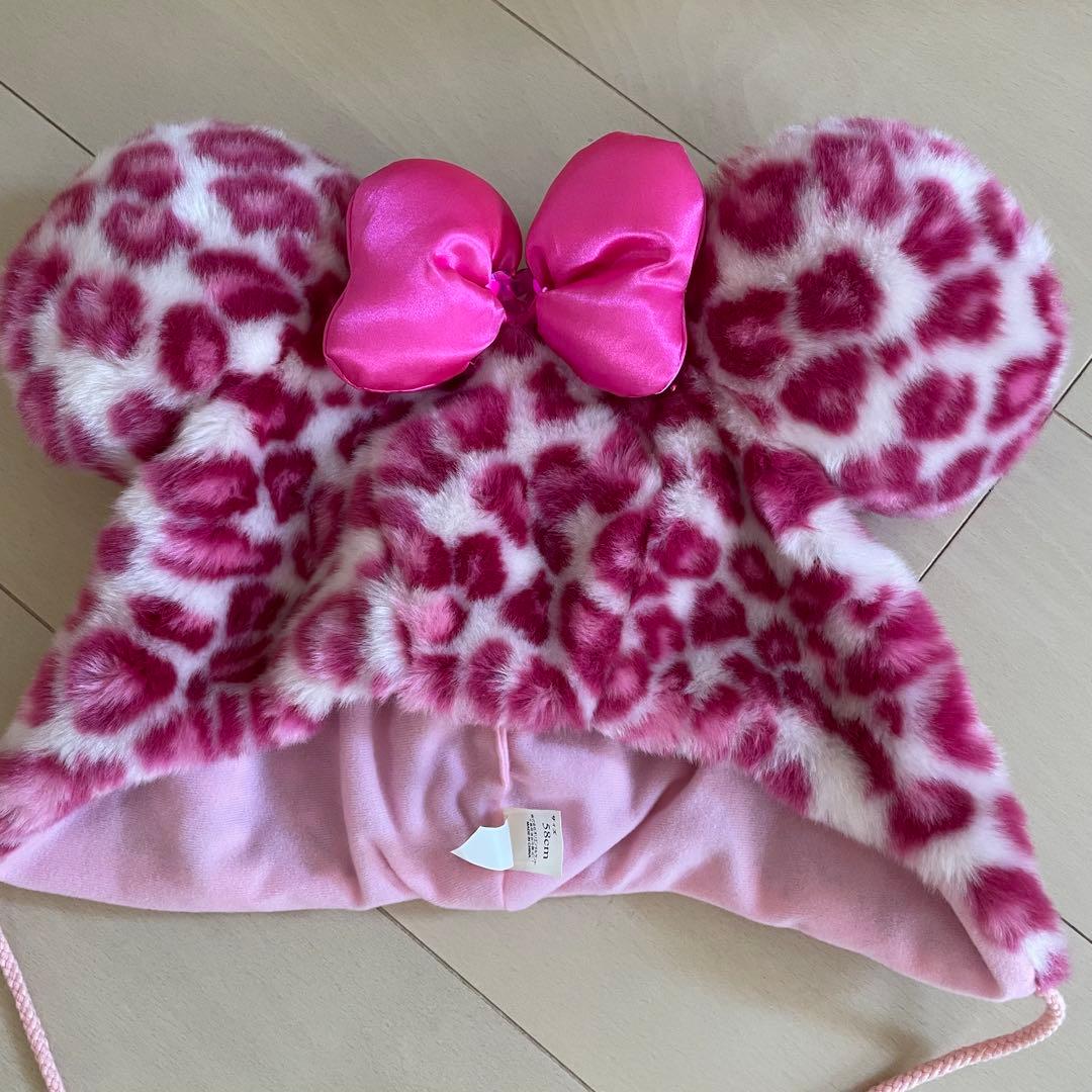 ディズニー ミニー ピンク ヒョウ柄 ファンキャップ 帽子