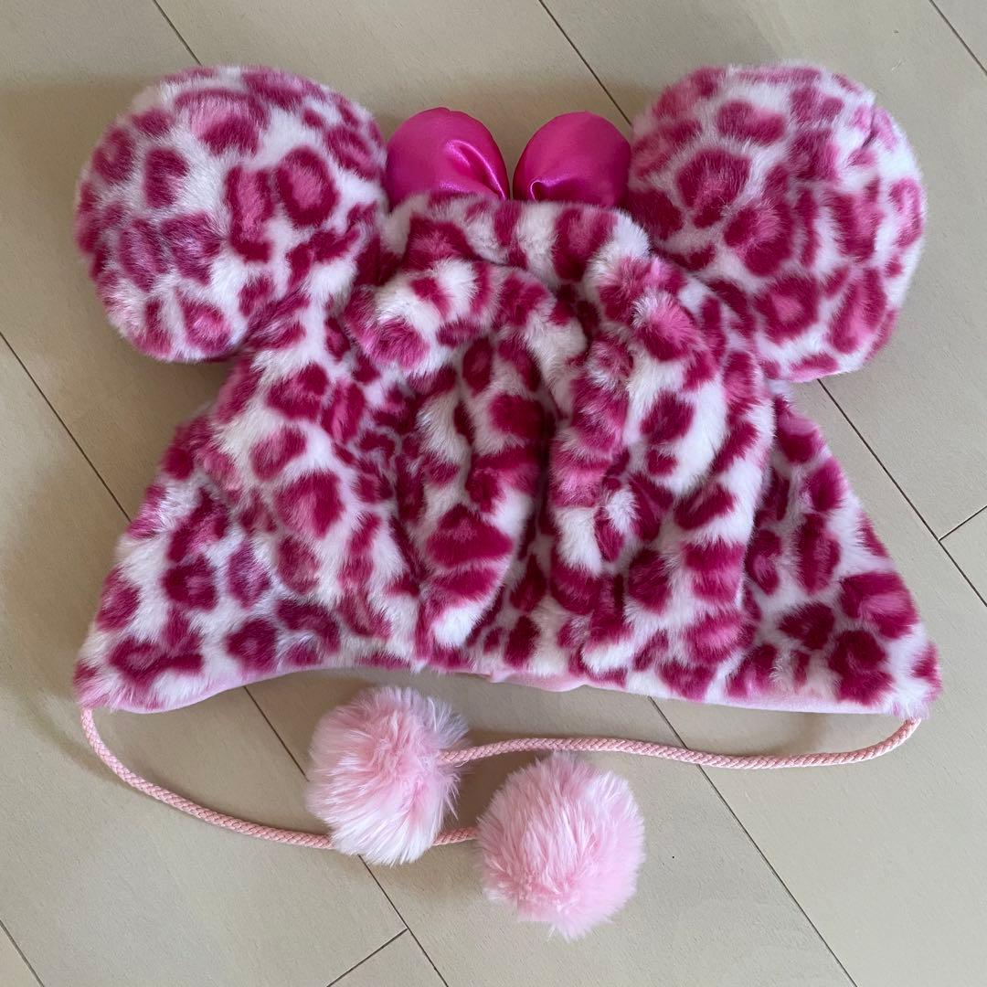ディズニー ミニー ピンク ヒョウ柄 ファンキャップ 帽子