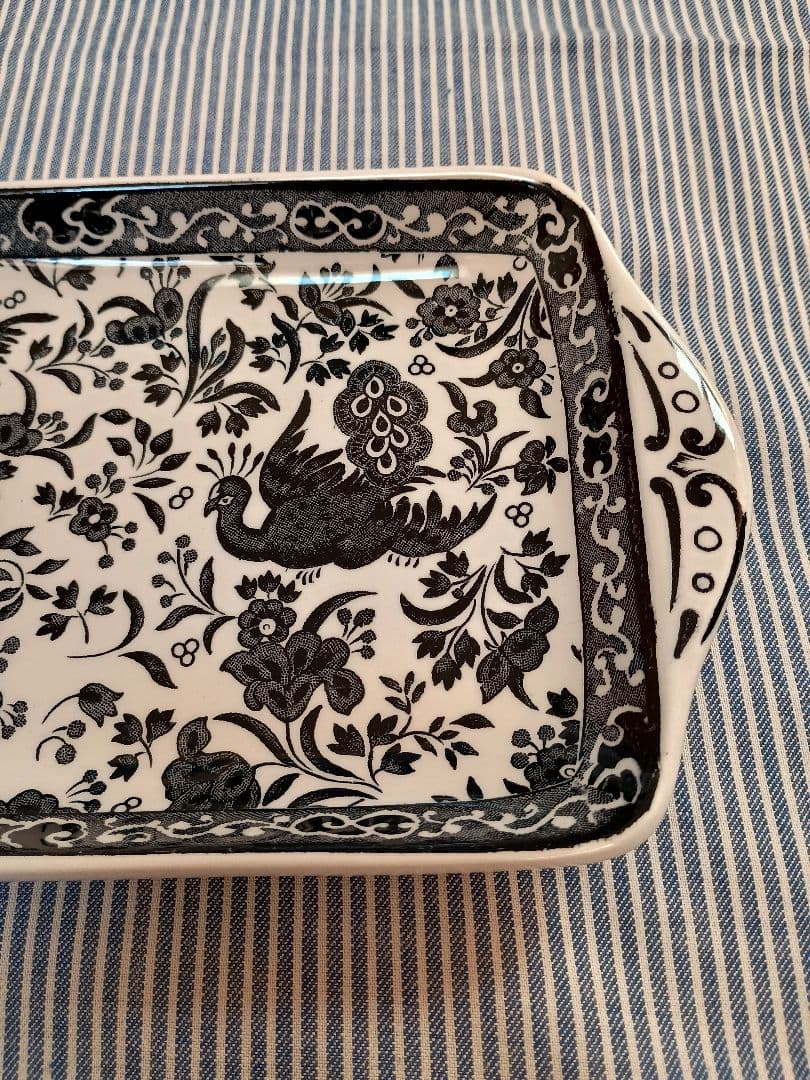 バーレイ ブラック リーガルピーコック カップ＆ソーサー+サンドイッチプレート