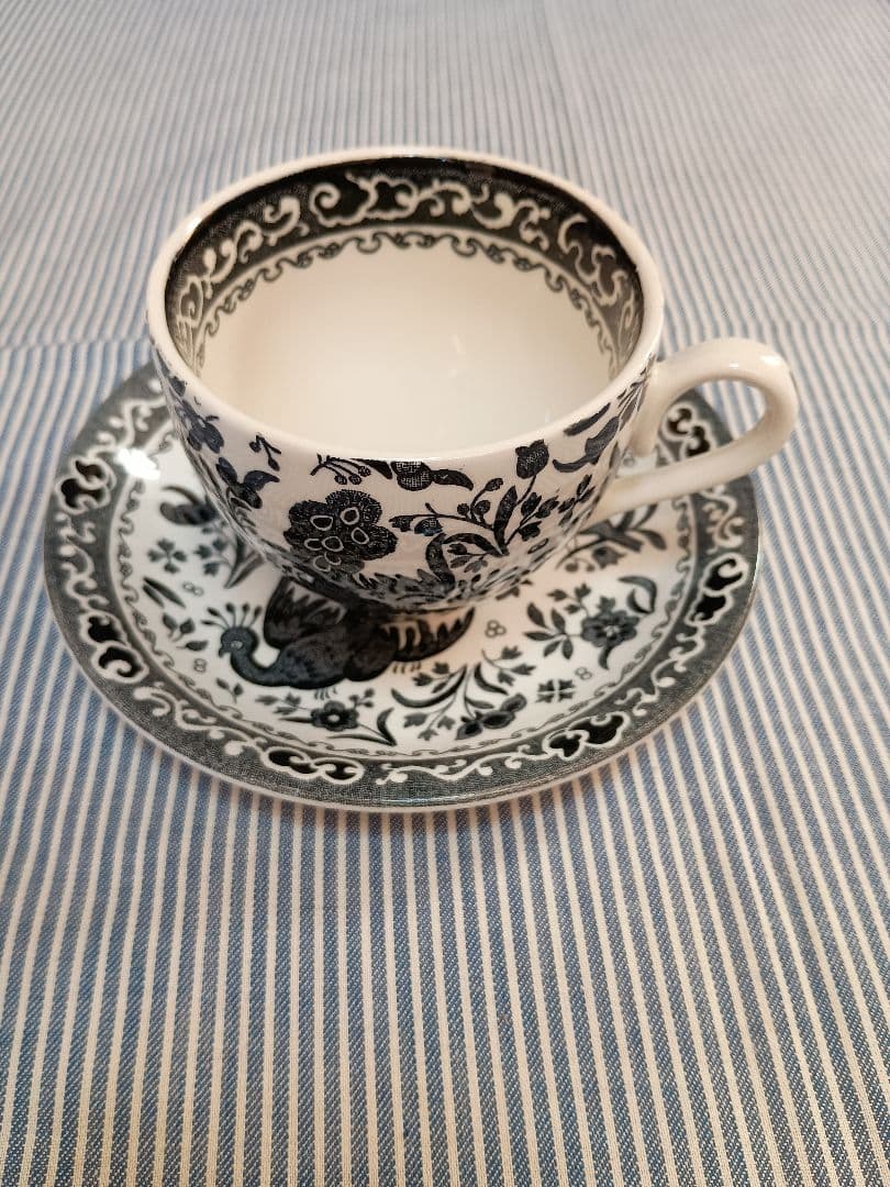 バーレイ ブラック リーガルピーコック カップ＆ソーサー+サンドイッチプレート