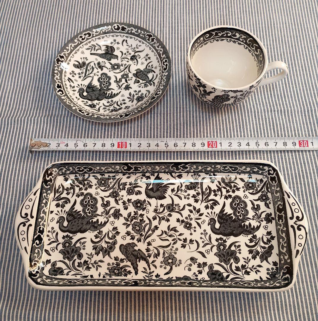 バーレイ ブラック リーガルピーコック カップ＆ソーサー+サンドイッチプレート