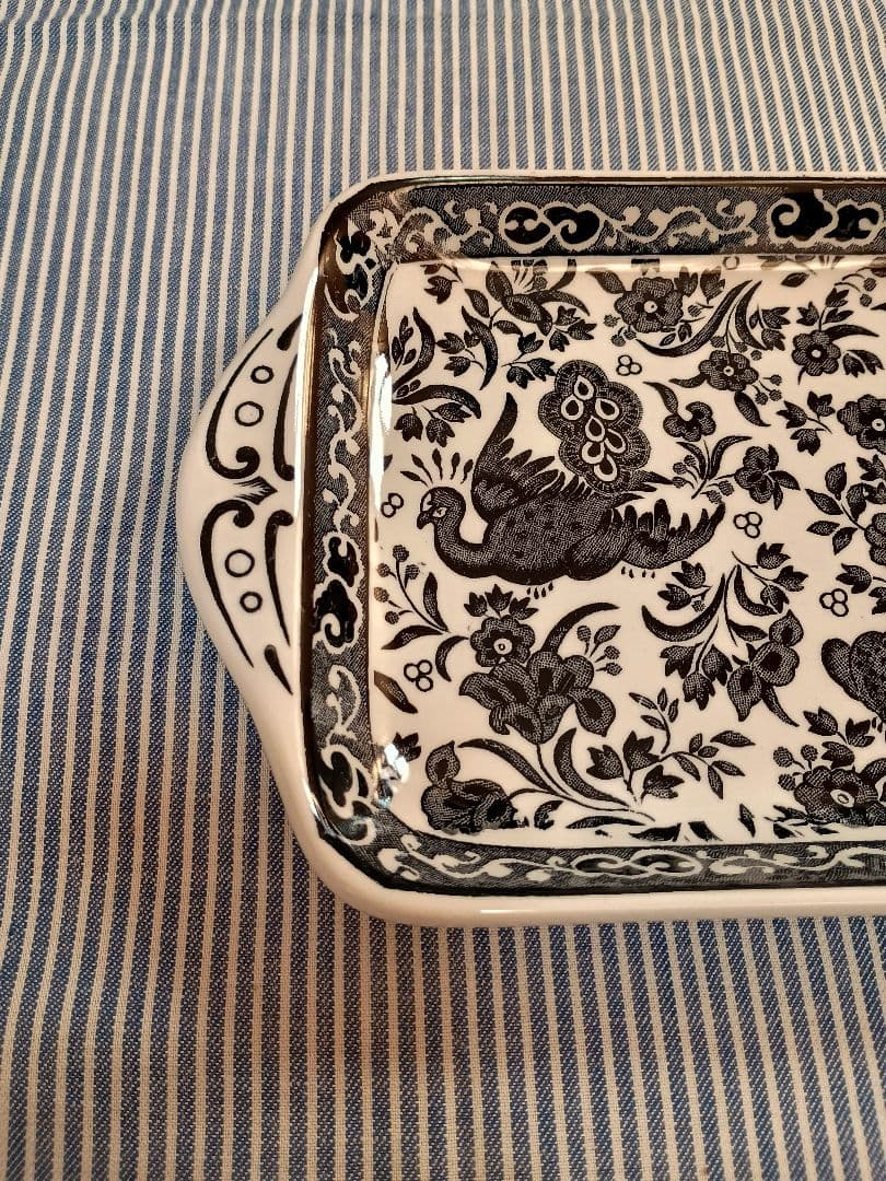 バーレイ ブラック リーガルピーコック カップ＆ソーサー+サンドイッチプレート