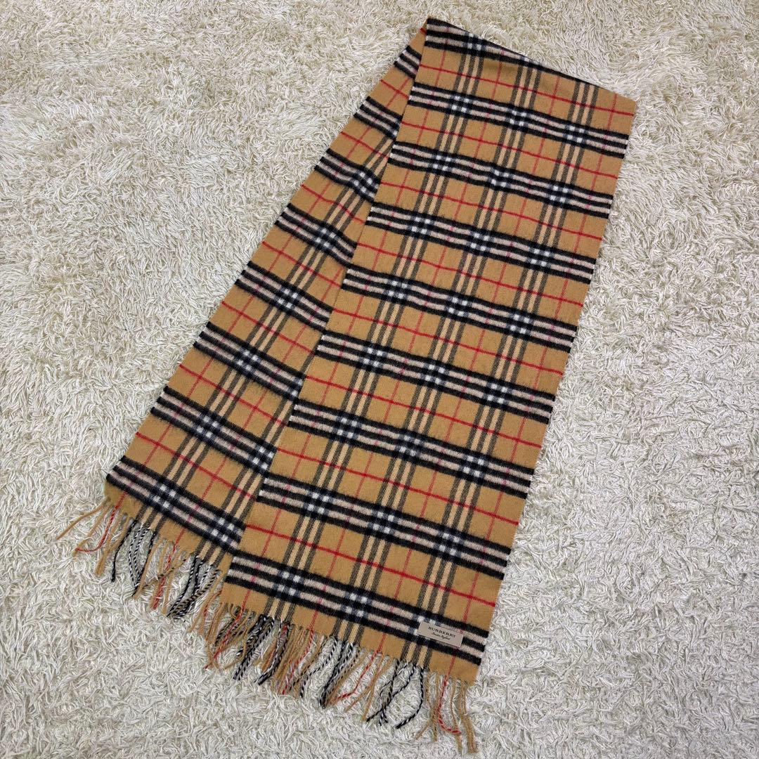 バーバリーロンドン イングランド　ノバチェック　カシミア100% マフラー
