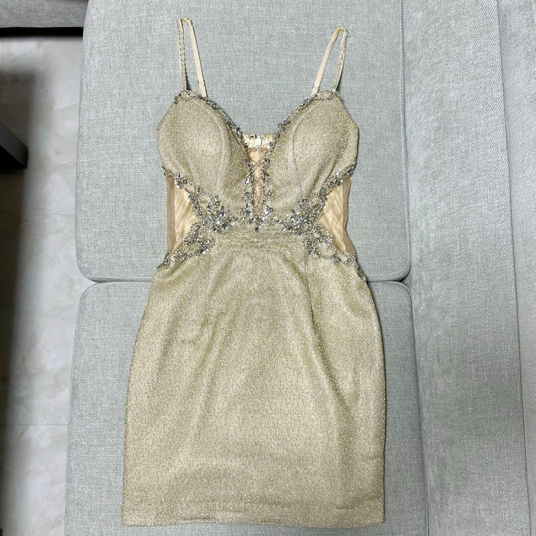 イルマ　ゴールドグリッター　ミニドレス
