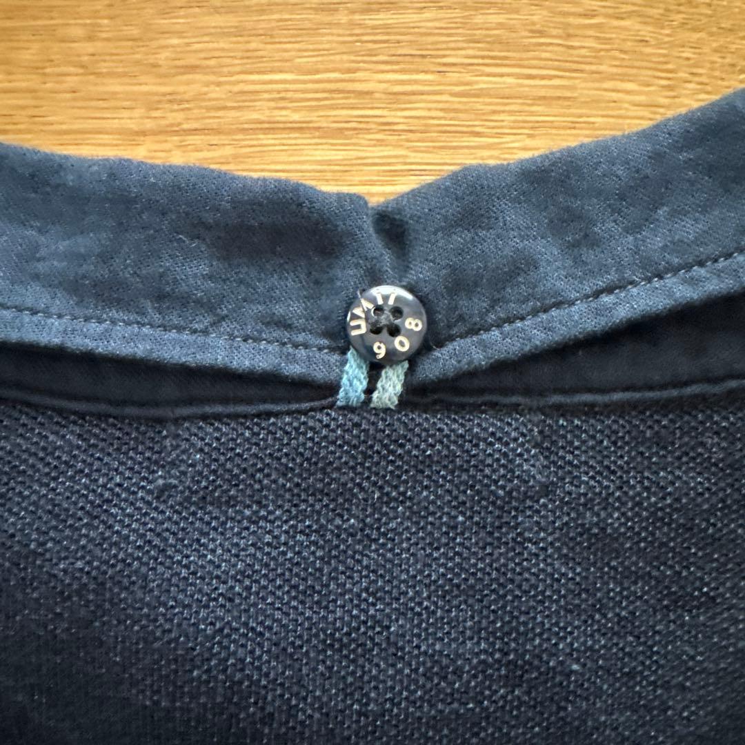 美品⭐︎45rpm メンズ　インディゴ長袖ポロシャツ　サイズ4