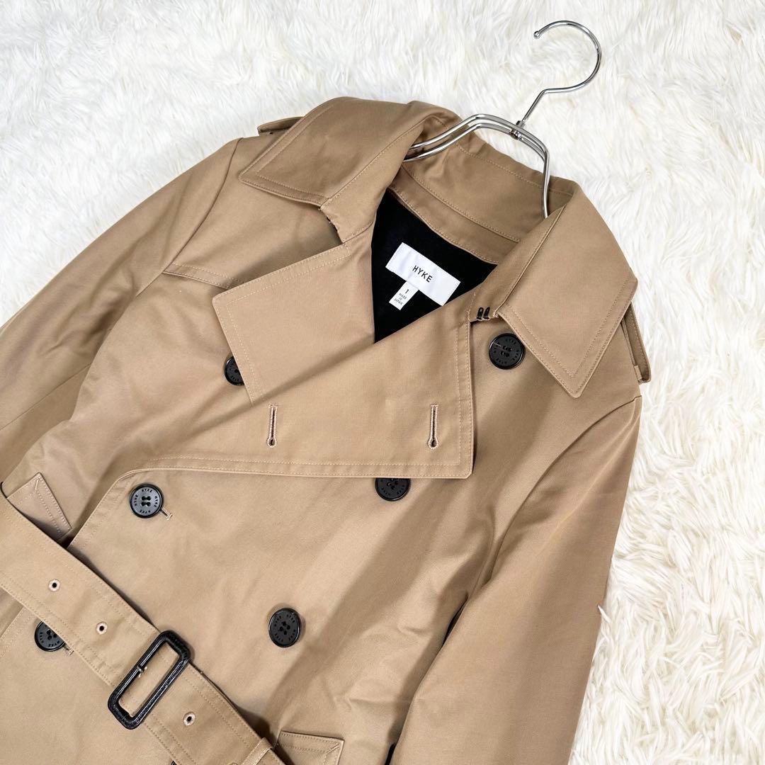 美品 HYKE ハイク トレンチコート ウールライナー付き ベージュ サイズ1