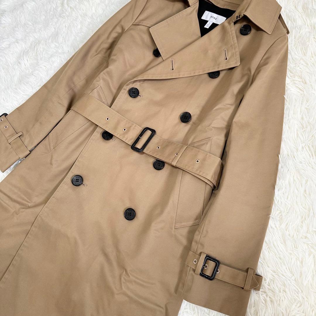 美品 HYKE ハイク トレンチコート ウールライナー付き ベージュ サイズ1
